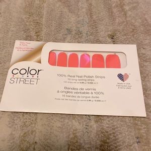 Caribbean Coral nail polish strips, Color Street brand.